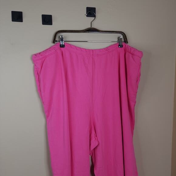 SKIMS Drapey French Terry Pants in Neon Hot Pink Size 4X - Picture 2 of 7